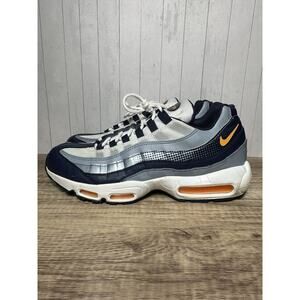 Nike Air Max 95 Midnight Navy Laser Orange Mens Sz 12 Shoe Sneaker AJ2018-401